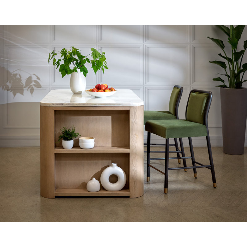 Jeno Upholstered Bar Stool, Meg Olive
