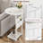 C Shaped End Table For Couch, Side Table For Couch, Small Couch Side Table For Small Spaces, Slide Under Sofa Table TV Tray With Metal Frame For Living Room, Bedroom (White)