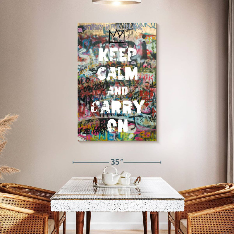 Tergel Keep Calm And Carry On, H 48 po x l 32 po
