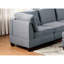 Canapé modulaire 9 pièces gris avec tissu en lin, repose-pieds et siège confortable