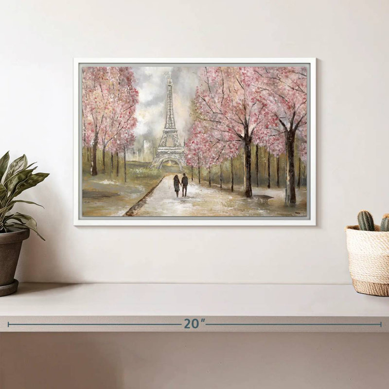 Balade à Paris, Cadre flottant blanc, 13 po x 9 po