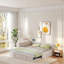 Lit tapissier en L moderne avec lit gigogne escamotable, ports de charge USB, dossier rembourré carré, lit plateforme double avec lit gigogne simple pour chambre d'amis, chambre à coucher-850024783