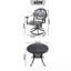 Ensemble de salle à manger 5 pièces en aluminium coulé résistant aux intempéries, comprenant 4 chaises pivotantes et une table ronde de 35,43 po avec structure noire-707264795