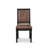 5-piece Mid-Century Dining Table Set consists of a Dining Table and 4 Brown Textured PU Leather Dinner Chairs with High Back - Sand Blasting Black Finish-1284563998-1297869784-1296314739