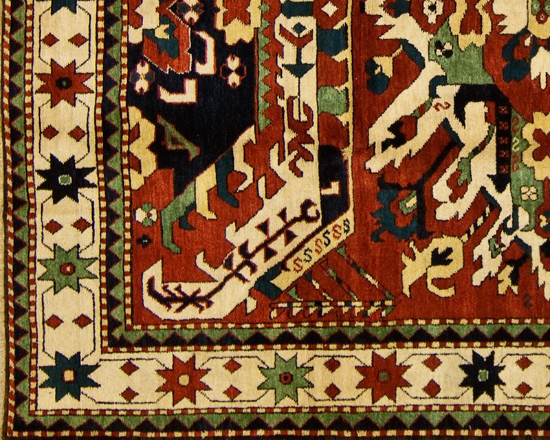 Chelaberd Wool Southwestern Area Rug in Beige/Red