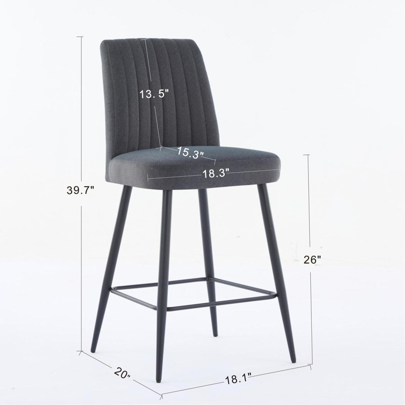 Ensemble de tabourets de bar Havenleigh, Gris foncé