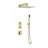 Rugen Thermostatic Shower System, Large 12" Rain Shower Head with Handheld, Zirconium Gold Shower Faucet Set with Valve, High Pressure Rainfall Showerhead-122085445