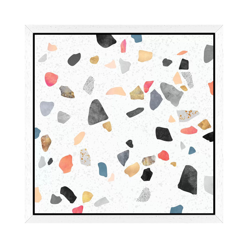 Terrazzo Treasure by Elisabeth Fredriksson - Print on Canvas, 45.72 cm H x 45.72 cm W, White Picture Framed