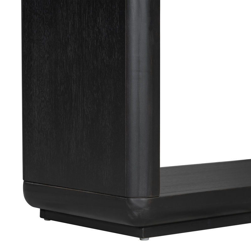 Mirod Elegant Minimalist Console Table with Curved Corners,Natural Wood Veneer,U-Base Design for Easy Placement ,Perfect for Displaying Your Treasures,Simple Assembly