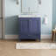 30-Inch Freestanding Bathroom Vanity With Carrara Marble Top, Undermounted Ceramic Sink, And Soft-Close Storage Door