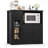Kitchen Microwave Cabinets/Stand With 3 Doors And 1 Drawer, Buffet Cabinet Sideboard With Adjustable Shelves-1211968154