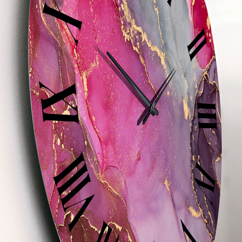 Horloge murale moderne mauve et grise, Petit