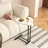 C Table End For Couch And Bedside, White Side With Metal Frame Slide, Functional Everyday Needs Tables, 2 +metal Slide Easily Better Utilization Of Space