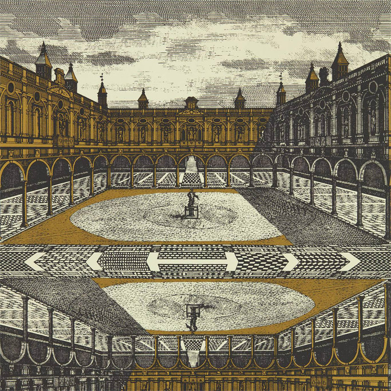 Royal Exchange Wallpaper, Paris Gray/Gold