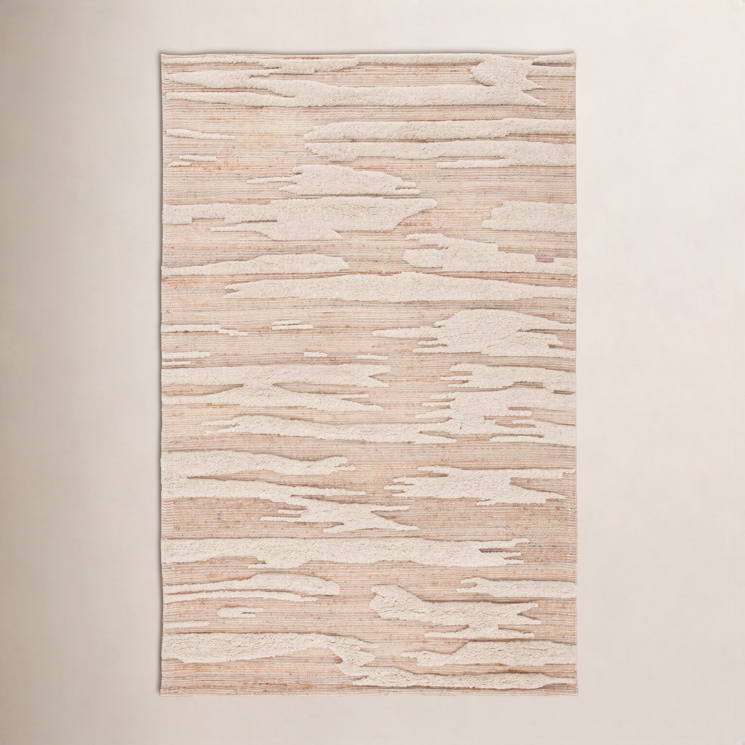Wyly Natural Handmade Shag Wool Rug, Rectangle 4' x 6'