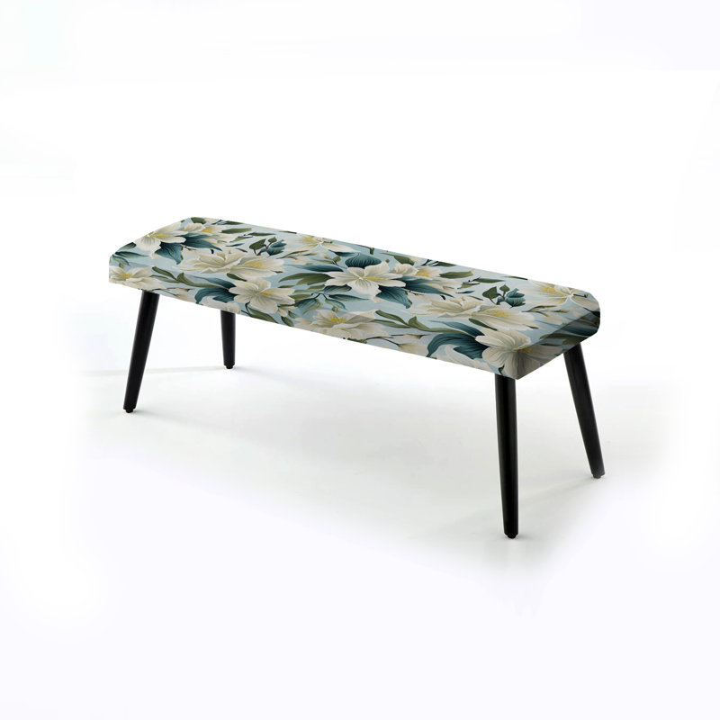 Coastal Neutrals Tropical Motif II - Banc rembourré noir Tropical