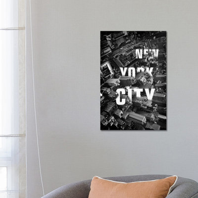 NYC Text by Vin Zzep - Wrapped Canvas Gallery-Wrapped Canvas Giclée