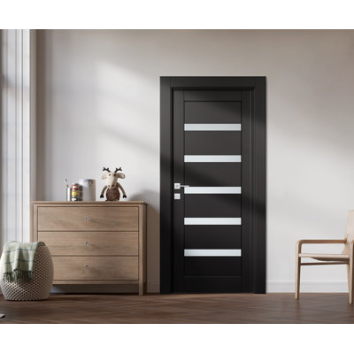 Elira Manufactured Wood Frosted Glass Paneled Interior Door Slab