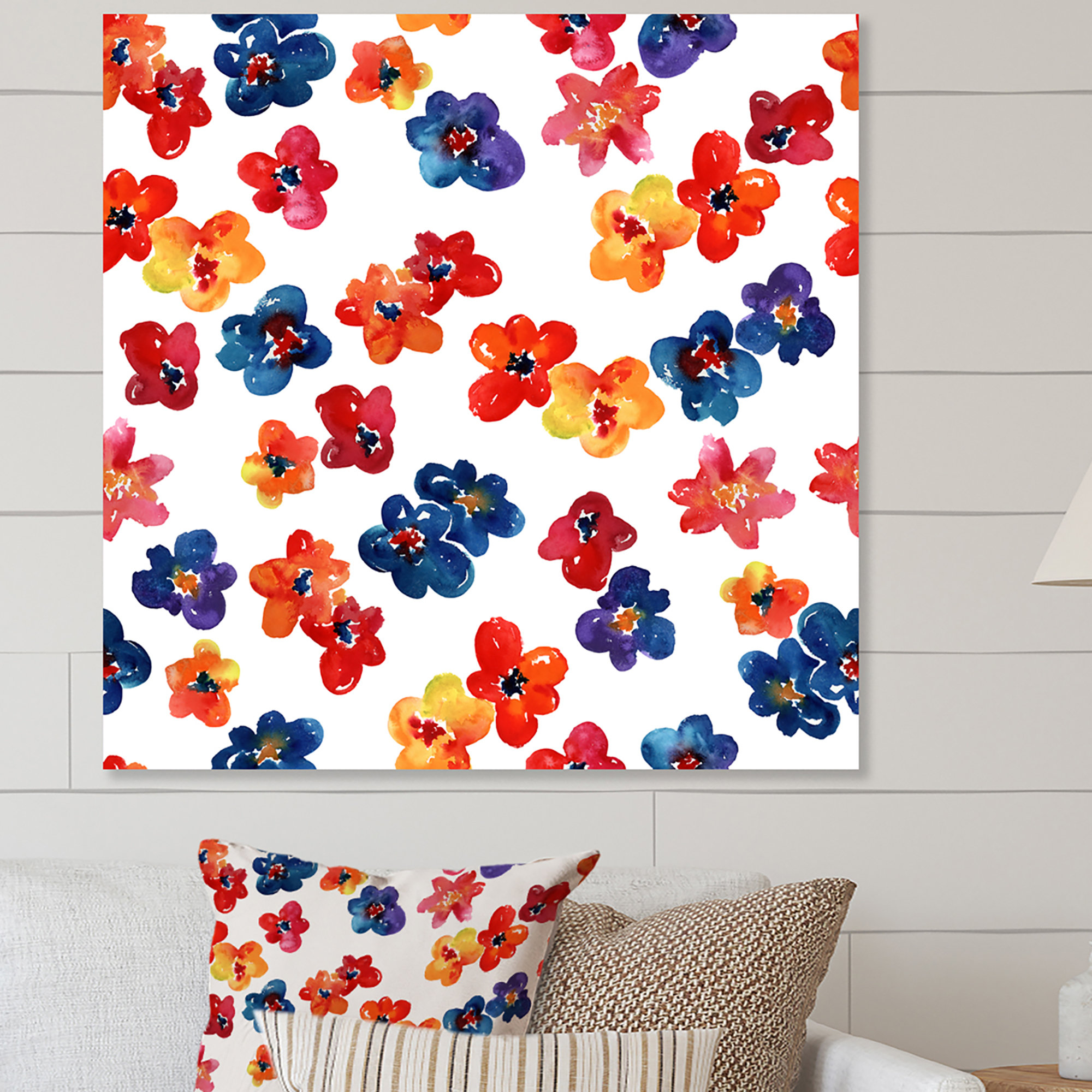 Winston Porter Colourful Summer Flowers Pattern II - Patterned Canvas ...