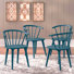 Chaises d'appoint Kurman en bois massif, dossier Windsor (paquet de 4)