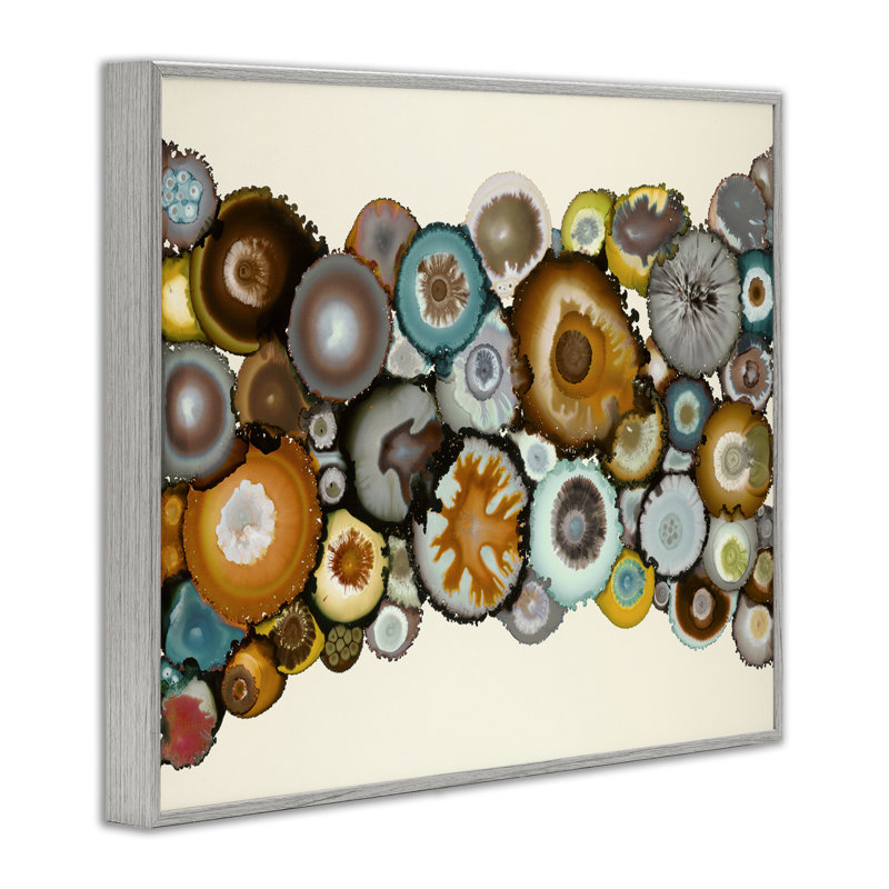 Various Agate Clusters Giclee Art by Laura Van Horne, Farmhouse Grey Framed Giclee, 11" H x 14" W