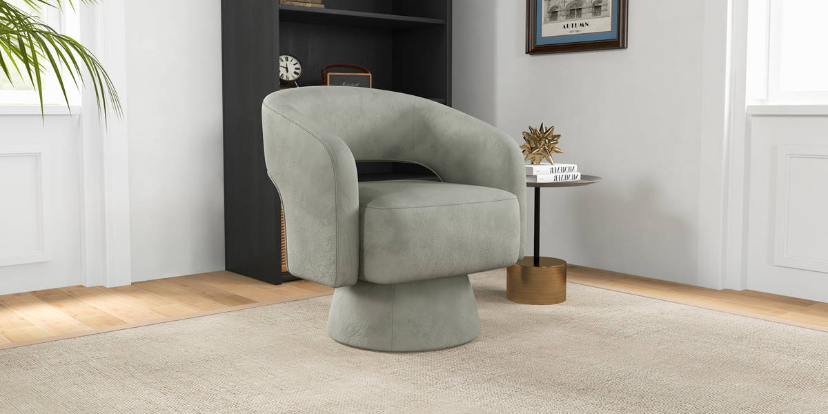 Bochovice 27.8'' Wide Modern Soft Wide Upholstered Swivel Barrel Chair (Set of 2) (Set of 2)