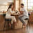 Swivel Bar Stools Set of 2, Counter Height with Back, Mid-Century Modern, 25.6", Ink Black
