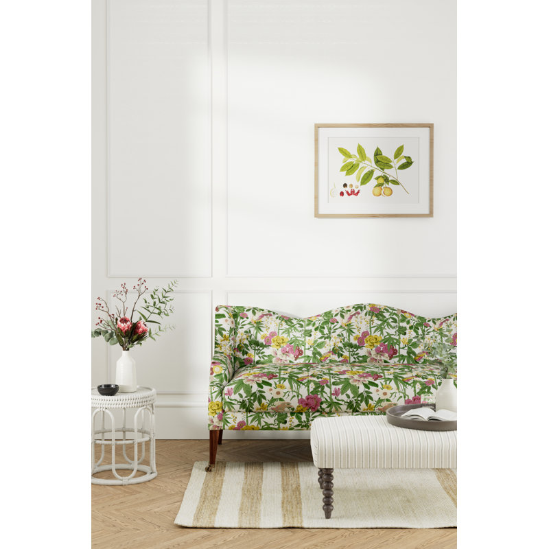 Bamboo & Bird Fabric, Scallion Green/Fushia