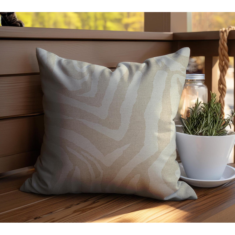 Housse de coussin réversible en mélange de coton à imprimé animal Zebra, H 15 po x l 15 po