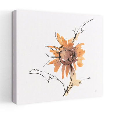 Abricot tournesol III, art contemporain de fleur de tournesol abstrait