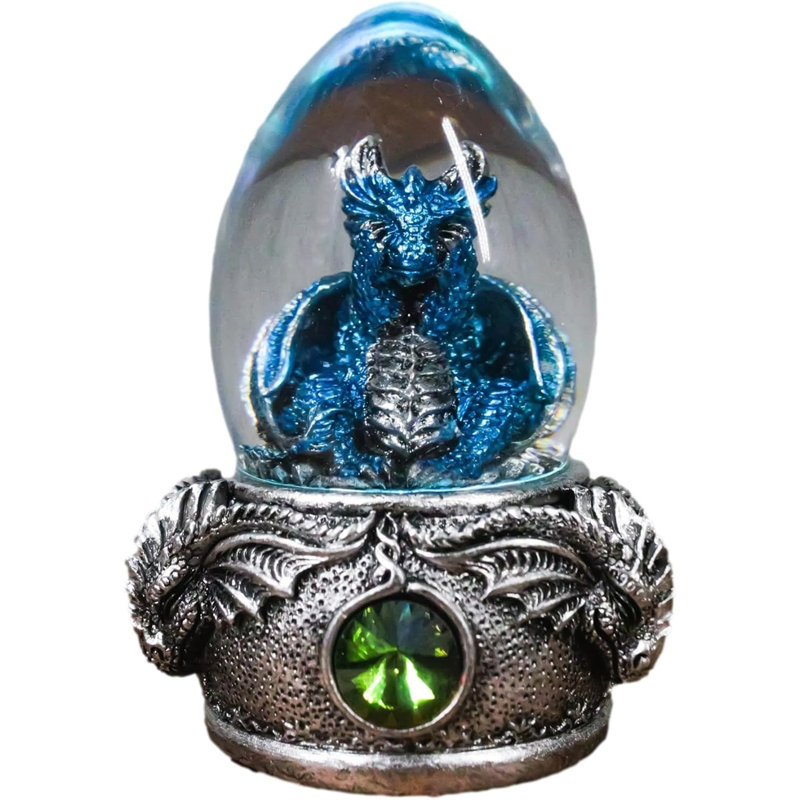 Figurine œuf en verre en acrylique DEL Speak No Evil, Bleu