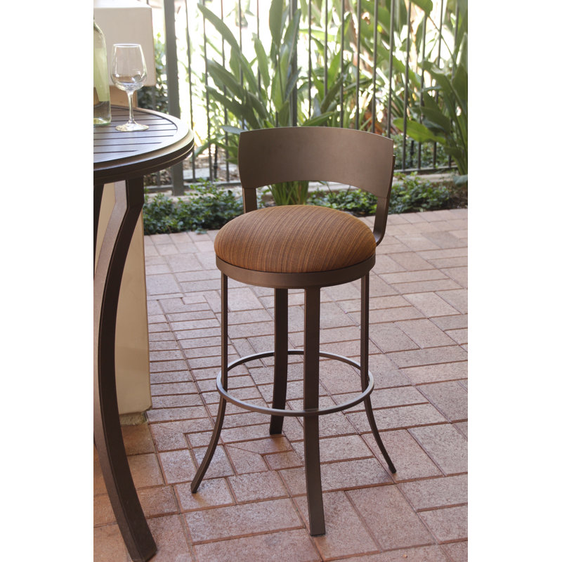 Tabouret de bar avec coussin Amareona, Chêne Dupione, 30 po