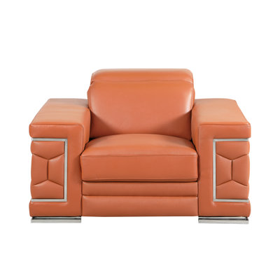 Hawkesbury Common 47" Wide Genuine Top Grain Italian Leather Club Chair by Orren Ellis