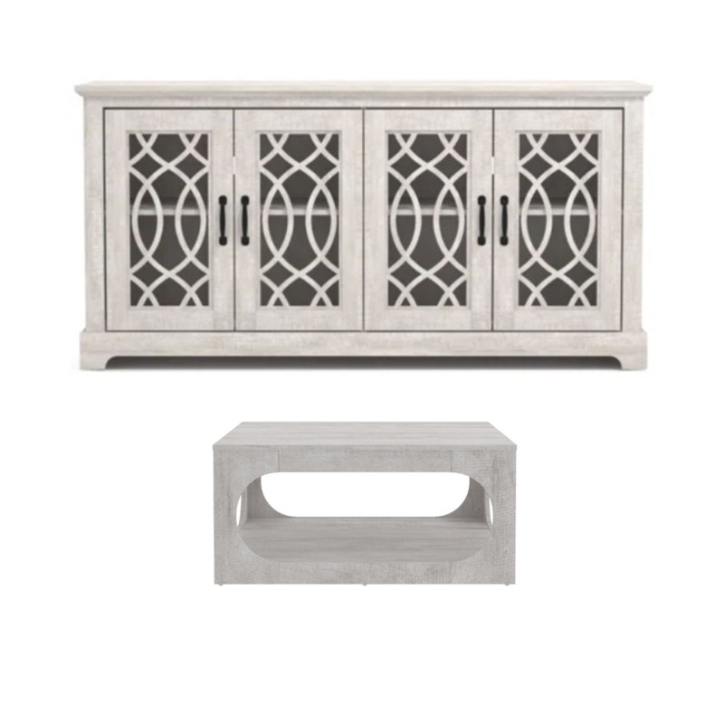 Inniss Modern 2 Piece Living Room Media And Coffee Table Set