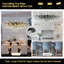 Lustre suspendu moderne en cristal noir, cadre suspendu en métal de 47,2 pouces-526250550-526250505-504079742