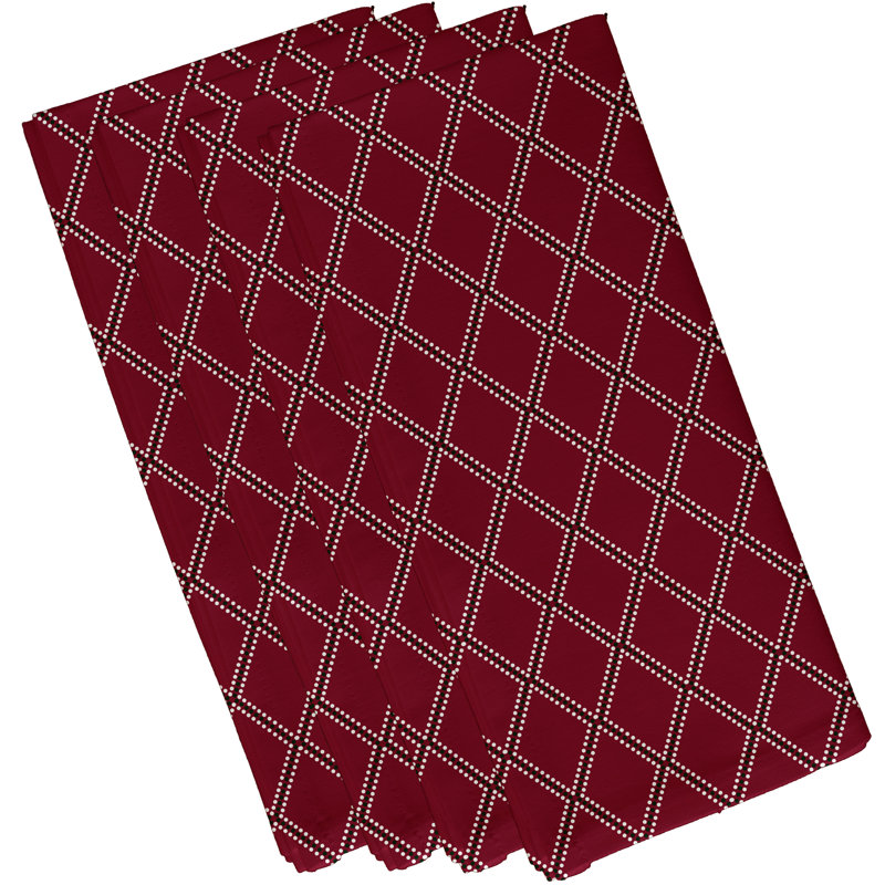 Ensemble de serviettes 4 pièces à motif de losanges Holiday Wishes, Rouge