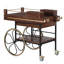 Chariot-bar mobile à finition noyer