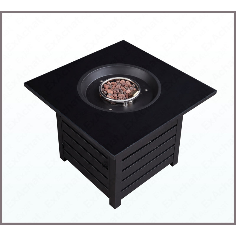 Table carrée en acier au propane pour foyer extérieur 50000 BTU