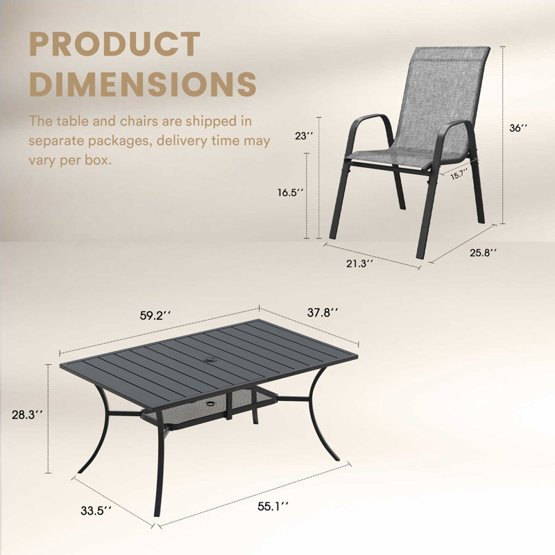 Ensemble repas pour 6 personnes, Noir/gris
