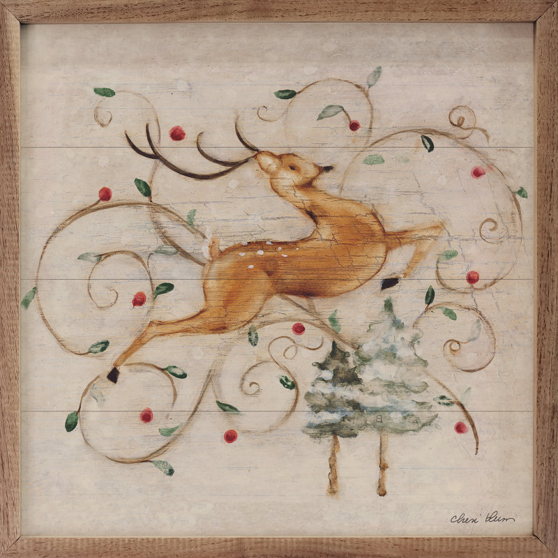 «Deer I Lights By Cheri Blum» sur bois, H 12 po x l 12 po