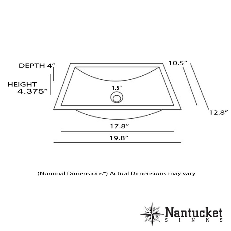 19.8'' L Bathroom Sink
