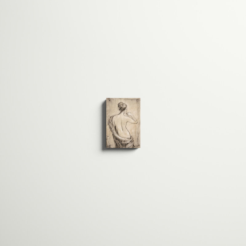 «Neutral Nude Study II», peinture sur toile, H 12 po x l 8 po, Toile tendue