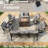 Metal 9 - Person Outdoor Seating Group With Fire Pit And Gray Cushions (Throw Pillow Not Included)-813746287