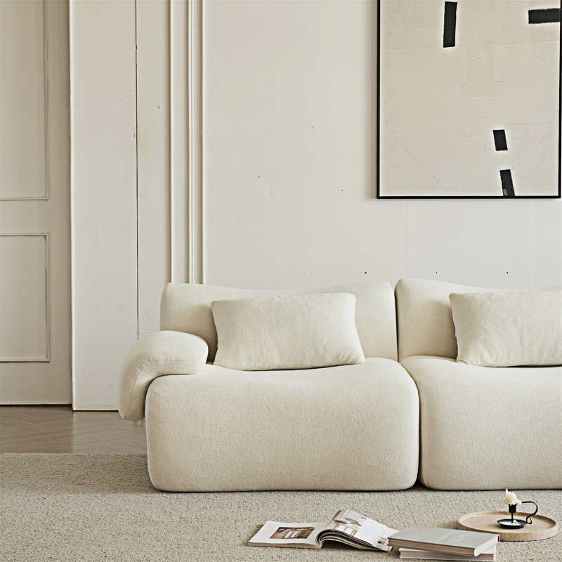 Canapé rembourré à compression, H 26,84 po x l 78,02 po x P 39,44 po, 2, Beige