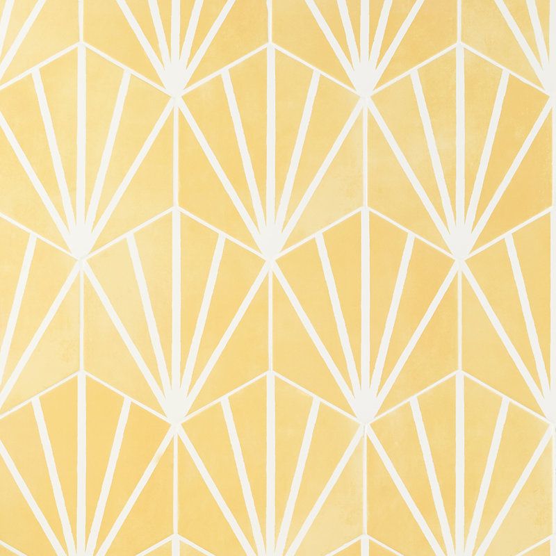 Carreau de porcelaine hexagonale 8 po GeoHex Deco, Jaune