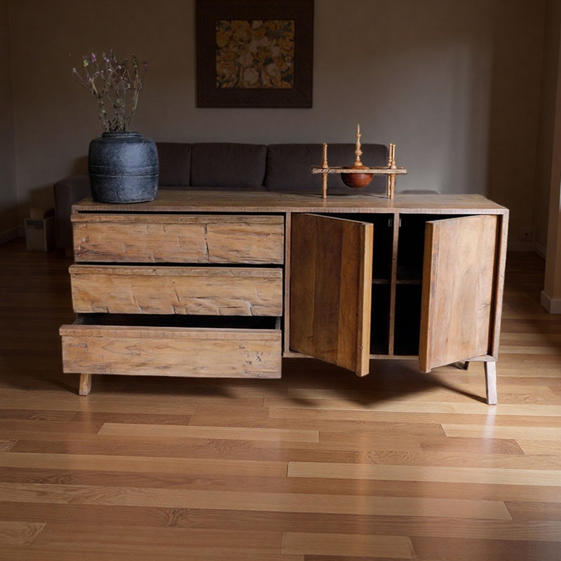 Buffet multifonctionnel en bois patiné, Brun