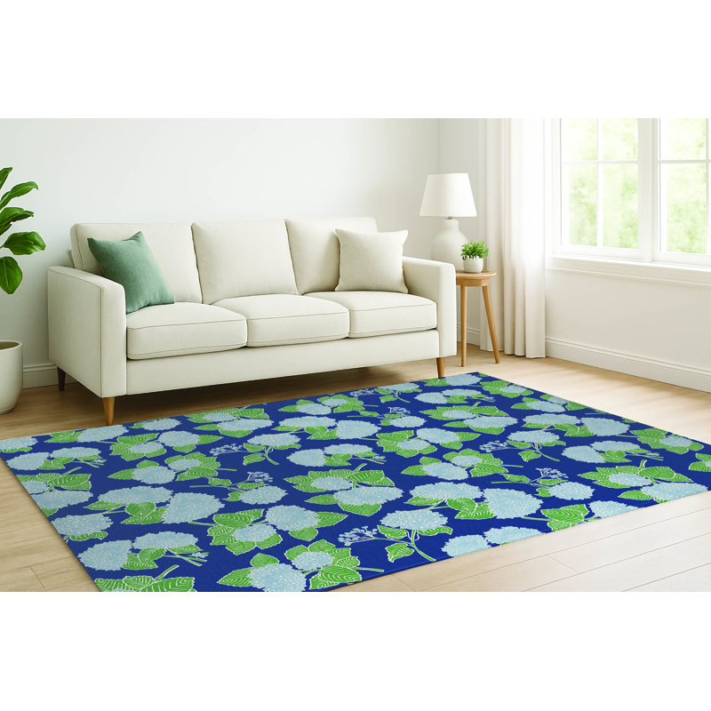 Tapis décoratif Hydrangea, Rectangulaire 8 pi x 10 pi