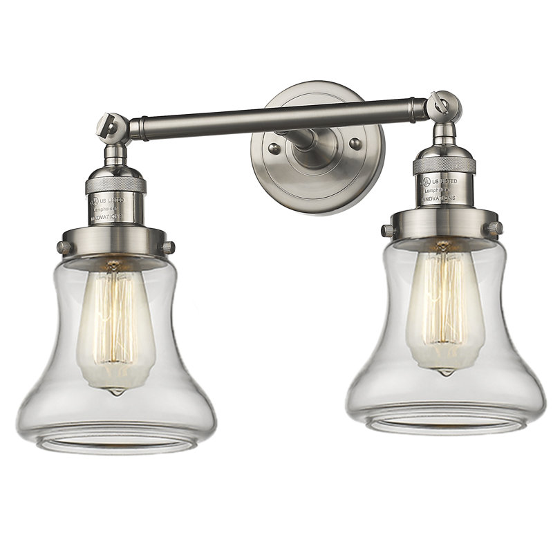 Edda 2 - Light Dimmable Vanity Light, Brushed Satin Nickel, Clear