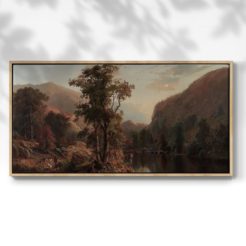 Série paysage - CDLXII - Toile tendue avec châssis tendue, prête à être accrochée, Naturel, H 17 po x l 33 po