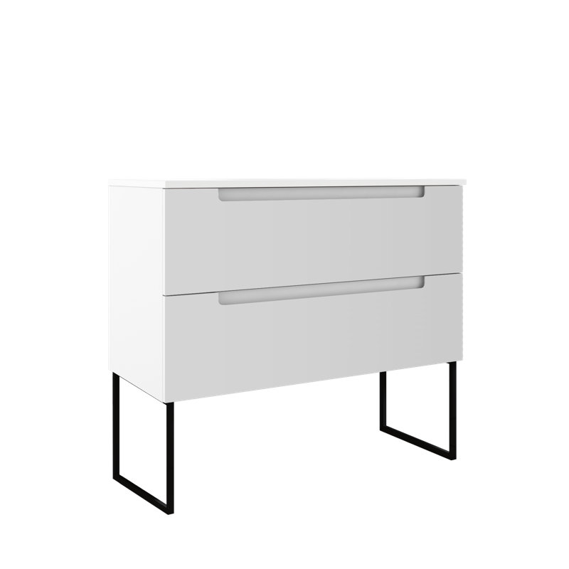 Meuble-lavabo mural 36 po Coda, Blanc mat